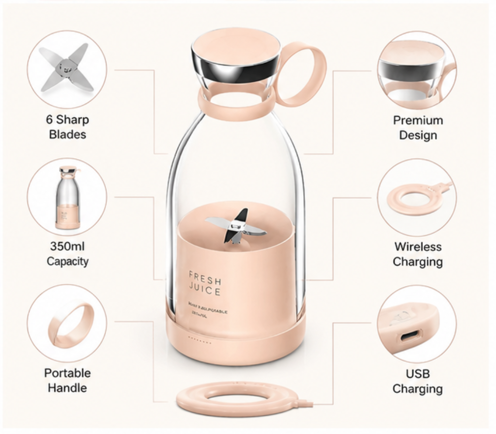 Factory 350ml 420ml Portable Fresh Juicer Blender Orange Household Electric Fruit & Vegetable Juicer Extractor Machine.